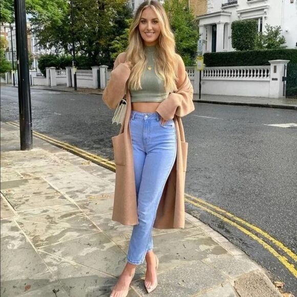 Mango Oversized Knit Coat With Pockets New - Picture 6 of 12